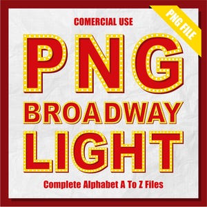 Broadway Light Clipart, Retro Broadway Letter PNG, Retro Light Alphabet, Alfabeto Clipart PNG, Sublimação, Letra Clipart, Uso Comercial