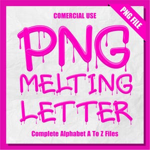 Melting Alphabet Clipart: PNG Letter Set (Commercial Use)