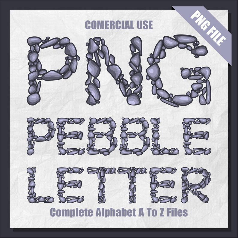 Pebble Lettering Pebble Alphabet Clipart: A-Z Letter PNG Set (commercial Use) - Etsy