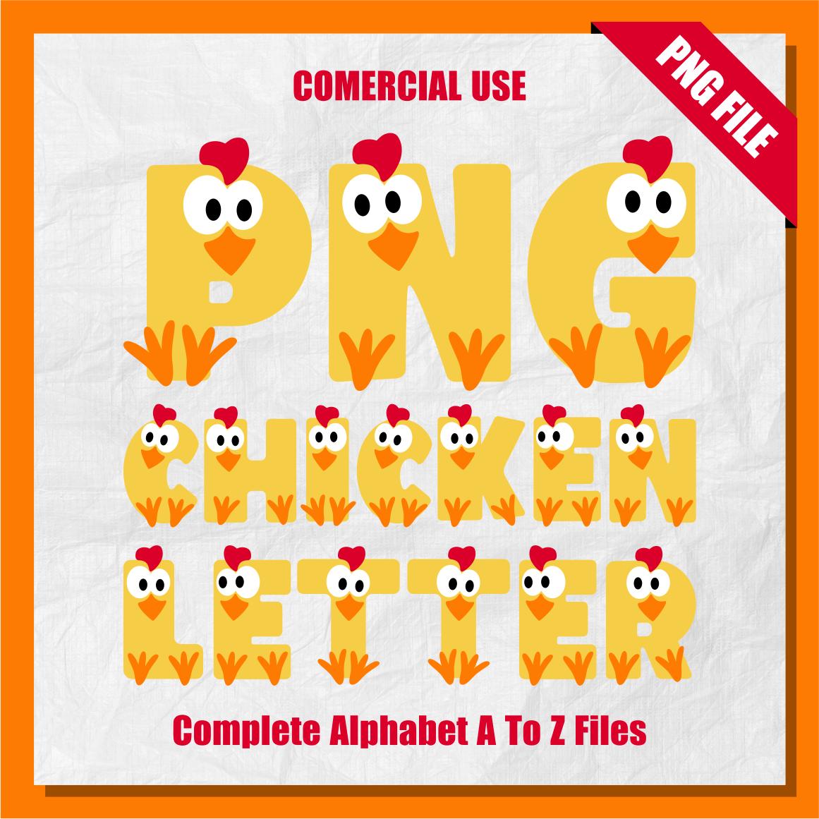 Chick Alphabet Clipart PNG: Chicken Letter A-Z (digital Download