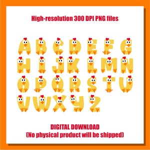 Chick Clipart, Chicken Letter PNG, Chick Alphabet, Alphabet Clipart PNG ...
