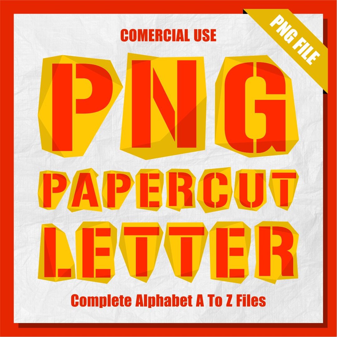 Papercut Letters Abc Papercut Alphabet Clipart: PNG Letter Set, Commercial Use - Etsy