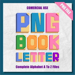 Clipart di libri, lettera di libri PNG, alfabeto di libri, libro Svg, clipart di alfabeto PNG, sublimazione, clipart di lettere, uso commerciale, set alfabetico PNG