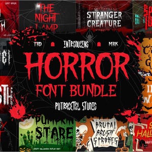 Horror-Schrift, Gruselige Schrift, Halloween-Schrift, Gruselige Schrift, Cricut-Schrift, Canva-Schrift, Procreate-Schrift, Geist-Schrift, Schrift-Bundle, Gothic-Schrift