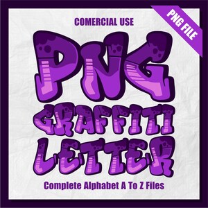 Graffiti Alphabet Clipart PNG: A-Z Letter Set (Commercial Use)