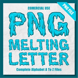 Melting Letter Clipart: Drop Alphabet PNG Set (Commercial Use)