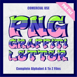 Street Graffiti Alphabet Clipart: PNG Letter Set (Commercial Use)