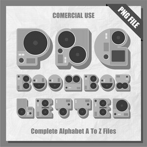 Boombox Clipart, Boombox DJ Brief, Boombox Alphabet, Alphabet Clipart PNG, Sublimation, Buchstaben Clipart, kommerzielle Nutzung, Alpha Set PNG