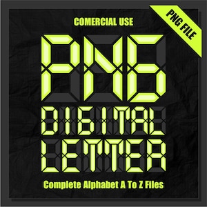 Digital Alphabet Clipart PNG: Sublimation Letter Set (Commercial Use)