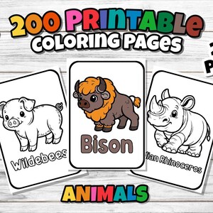 200 Animal Coloring Pages: Fun Art Activities (PDF & PNG)