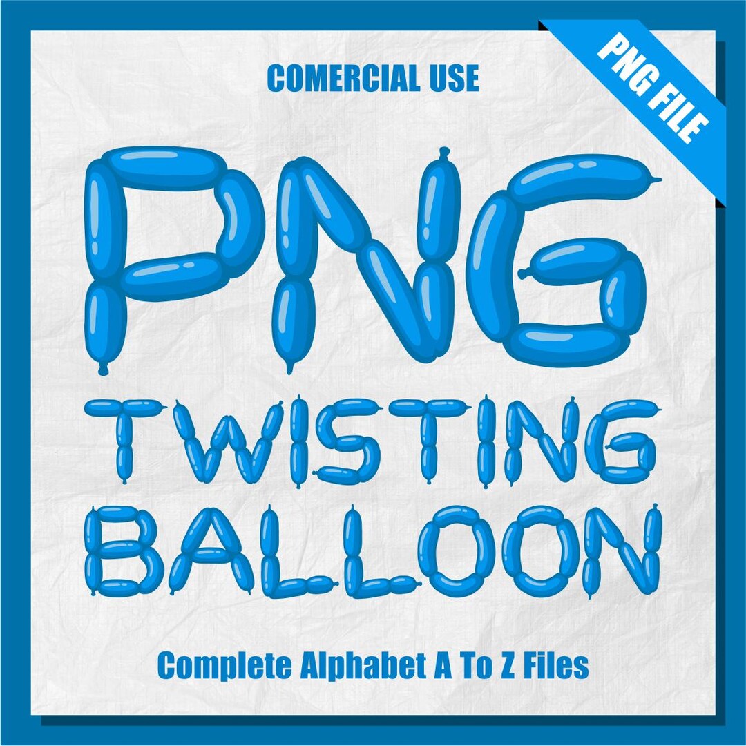Twisting Balloon Alphabet Clipart: PNG Letter Set (commercial Use) - Etsy