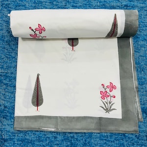 Indian Hand Block Printed 100% Cotton Bed sheet