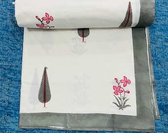 Lenzuolo in cotone 100% stampato a mano indiano