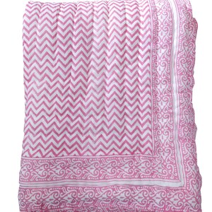 Indian Hand Block Print Cotton Quilts Kantha Floral Quilt, Indian Block Print Quilt Handmade Reversible Jaipuri Razai, Quilt Blanket