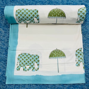 Hand Block Print Cotton Flat Sheet Handmade Bed sheet Hand Print Bedspread Blanket Bedding Cotton Floral Print Bed cover