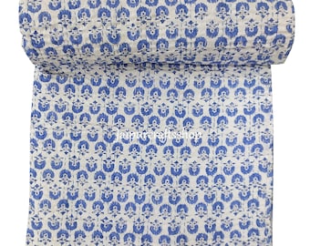 Indian Cotton Kantha Quilt, Handmade Blanket, Hand Block Print Throw, Indian Bedspread Coverlet