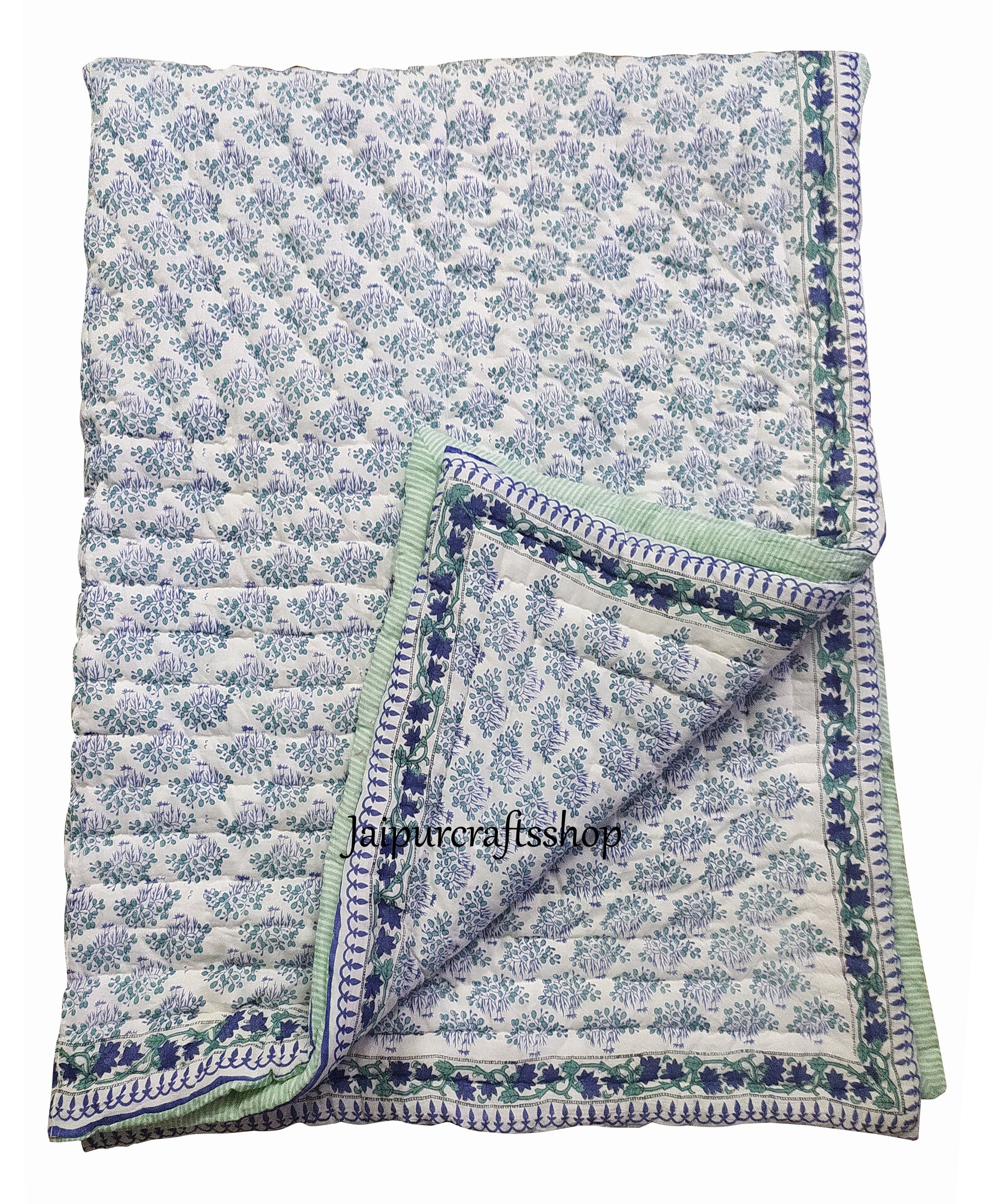 Indian Reversible Quilt Kantha Quilt Handmade Rajai Jaipur Etsy