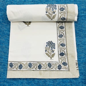 Handmade Pure Cotton Bedsheet with 2 Pillow Covers, Queen Size Double Bed Sheet, Multi Color Cotton Bedsheet