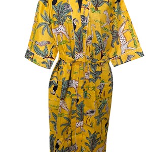 Hand Block Printed Women Cotton Kimono Bridesmaid Robe Dressing Gown Nightwear