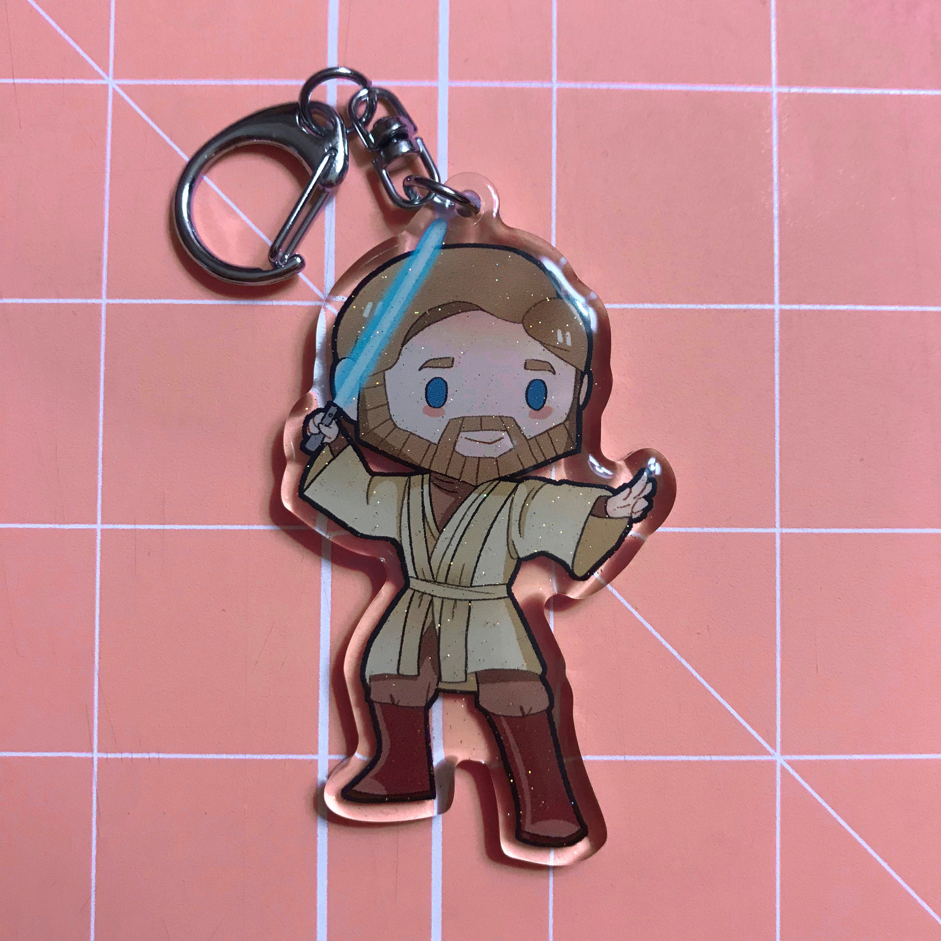 Star Wars ObiWan Kenobi Glitter Acrylic Keychain Etsy