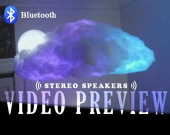 Molnlampa med Bluetooth-stereohögtalare och 3D-måne