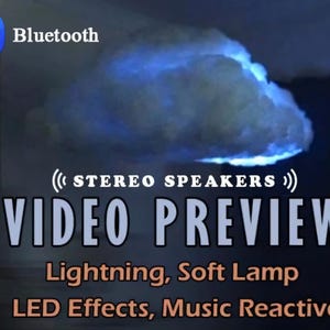 Lightning Cloud LED with Stereo Speakers - Large Size (Works on 110v - 220v)