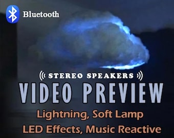 Cloud Light - Lightning Thunder LED storm with Speakers and 3D moon and ambient sound (Works on 110v - 220v)