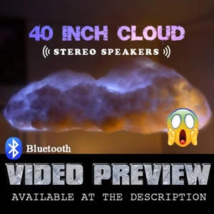 Extra Large LED Cloud Two Humps - Floating LED Lamp with Thunder and Music Spectrum effects (Works on 110v - 220v)