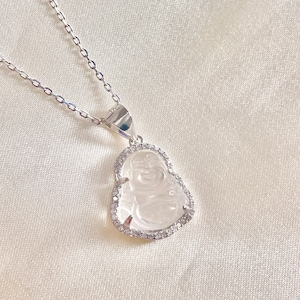 925 Sterling Silver Mini Buddha Pendant Necklace/ Lucky Pendant/ Cubic Zirconia/ 18K Gold Plated/ 925 Italian Silver/ 18k Gold Plated