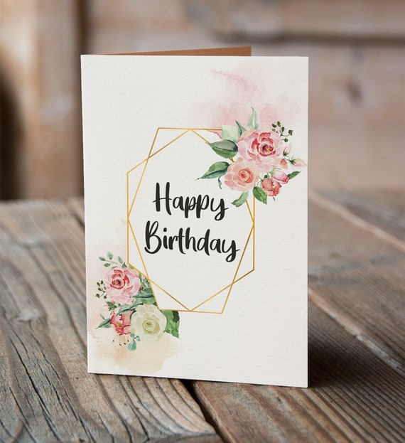 Buy Birthday Greeting Card, Rose & Cream Range Design 3 Online in India -  Etsy