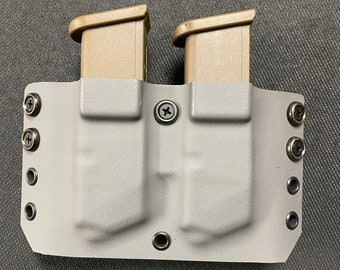 Custom made 2 Kydex MRD Single magazine holders for double stacked Mags 