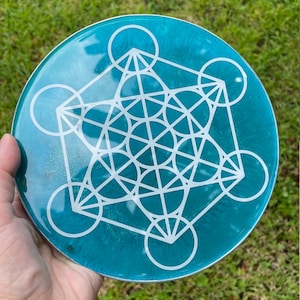 Crystal Grid, Sacred Geometry, 3 layers, Resin