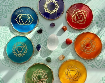 Chakra candle holder, chakra Coaster, Resin