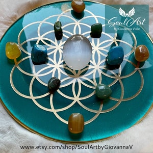 Crystal Grid, Sacred Geometry, Flower of Life, Resin