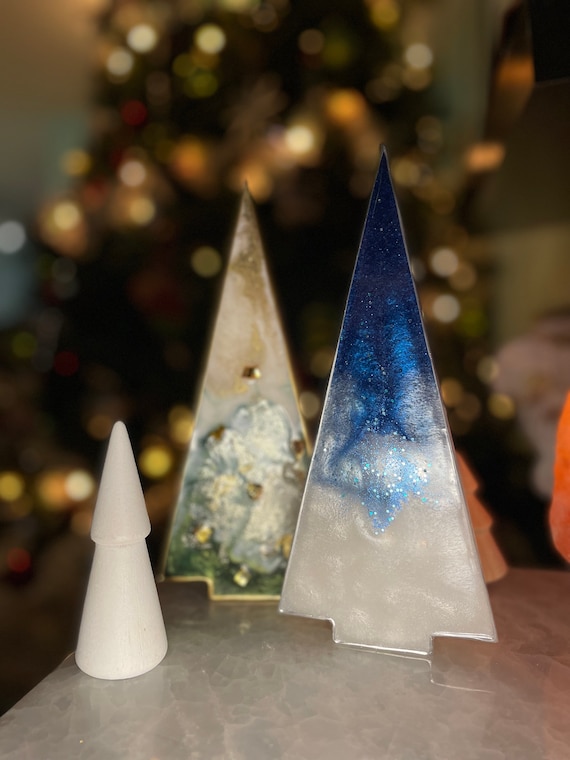 Holographic Christmas Tree Ornament, Christmas Tree Ornament, Resin  Christmas Tree Ornament, Glitter Glass Art, Resin Art, Ornament 
