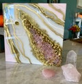 Pink & Gold Geode Art