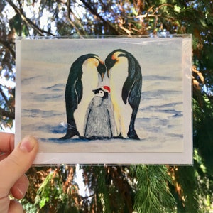 Pinguini Imperatore, Cartolina di Natale Edizione Natalizia - Cartolina di Auguri d'Arte, Beach Card, Carta della Fauna Selvatica