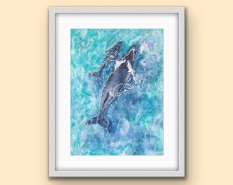 Nurture - Limited Edition Giclée Print, Humpback Whale Print, Whale Gift, Surf Print, Ocean Print, Beach Print, Seascape Print, Surf Gift