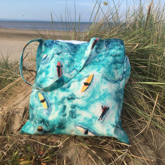 Surfers Tote Bag - Organic Cotton, Beach Bag, Surf Fashion, Ocean Shoulder Bag, Coastal Gift, Birthday Present, Christmas Gift