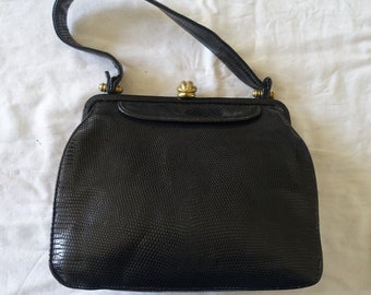vinge francais chic handle bag blacl leather