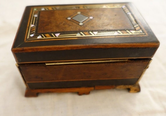 Ancien écrin à Poussoir Recouvert Cartonné - Boîte à Bijoux Vintage Napoléon III