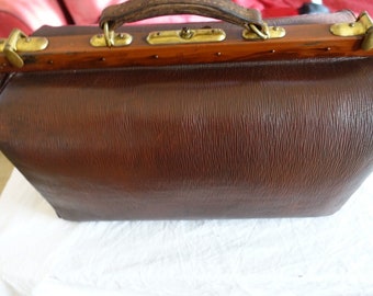 gladstone bag leather travel suitcase vintage bag