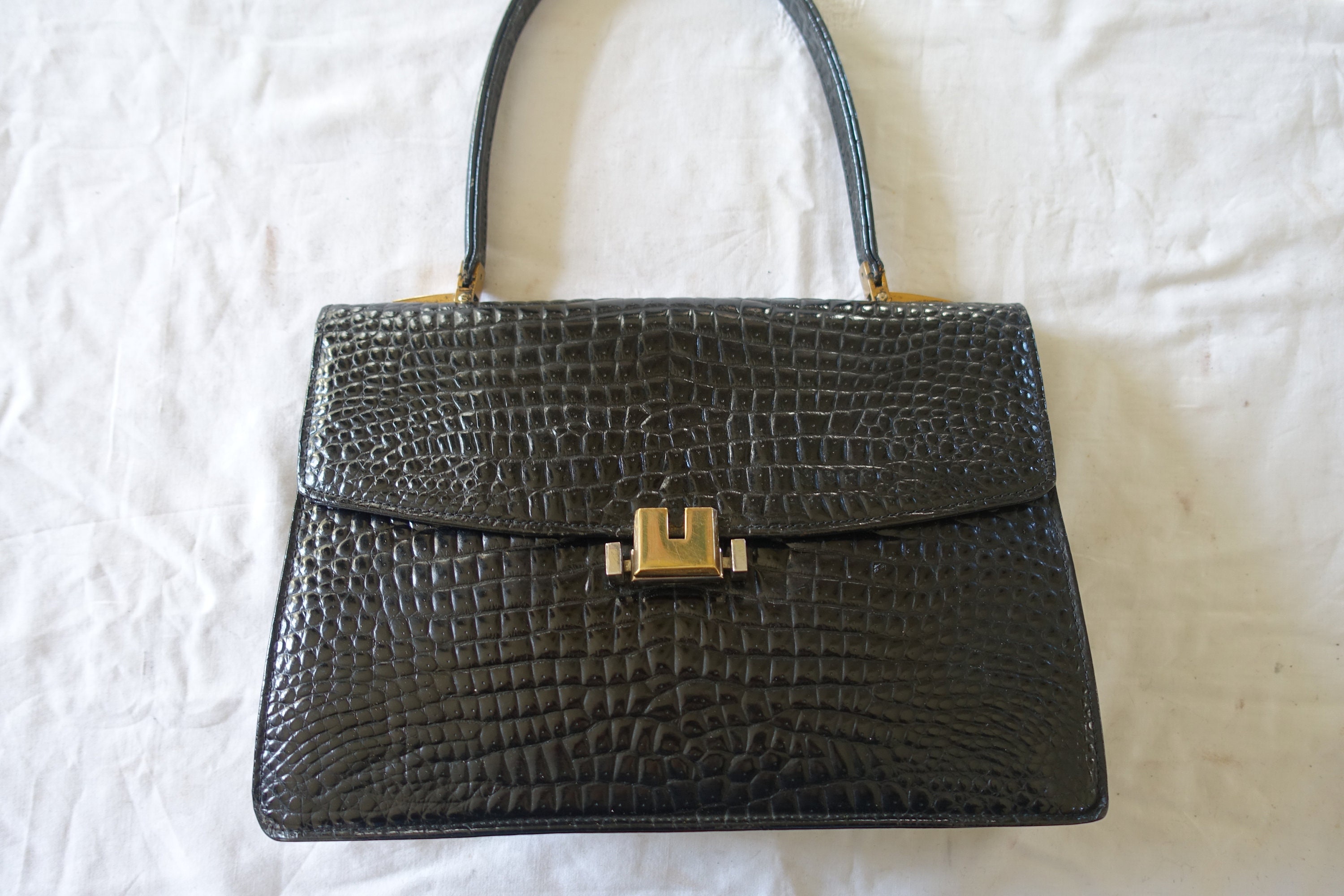 Lot of vintage bags including five in crocodile, a Louis…