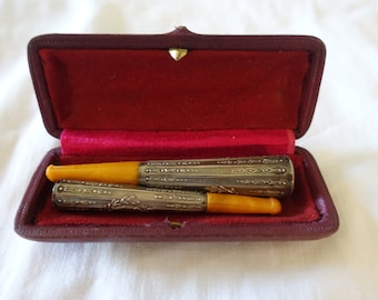 set of cigarette holder and cigar holder antic french vintage