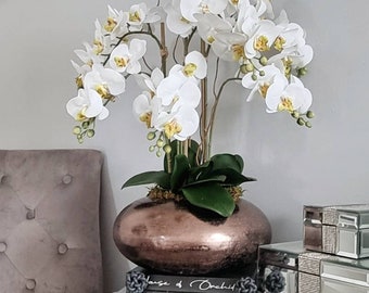 Luchia XXL real touch, Faux Orchid, floral display, white orchid,