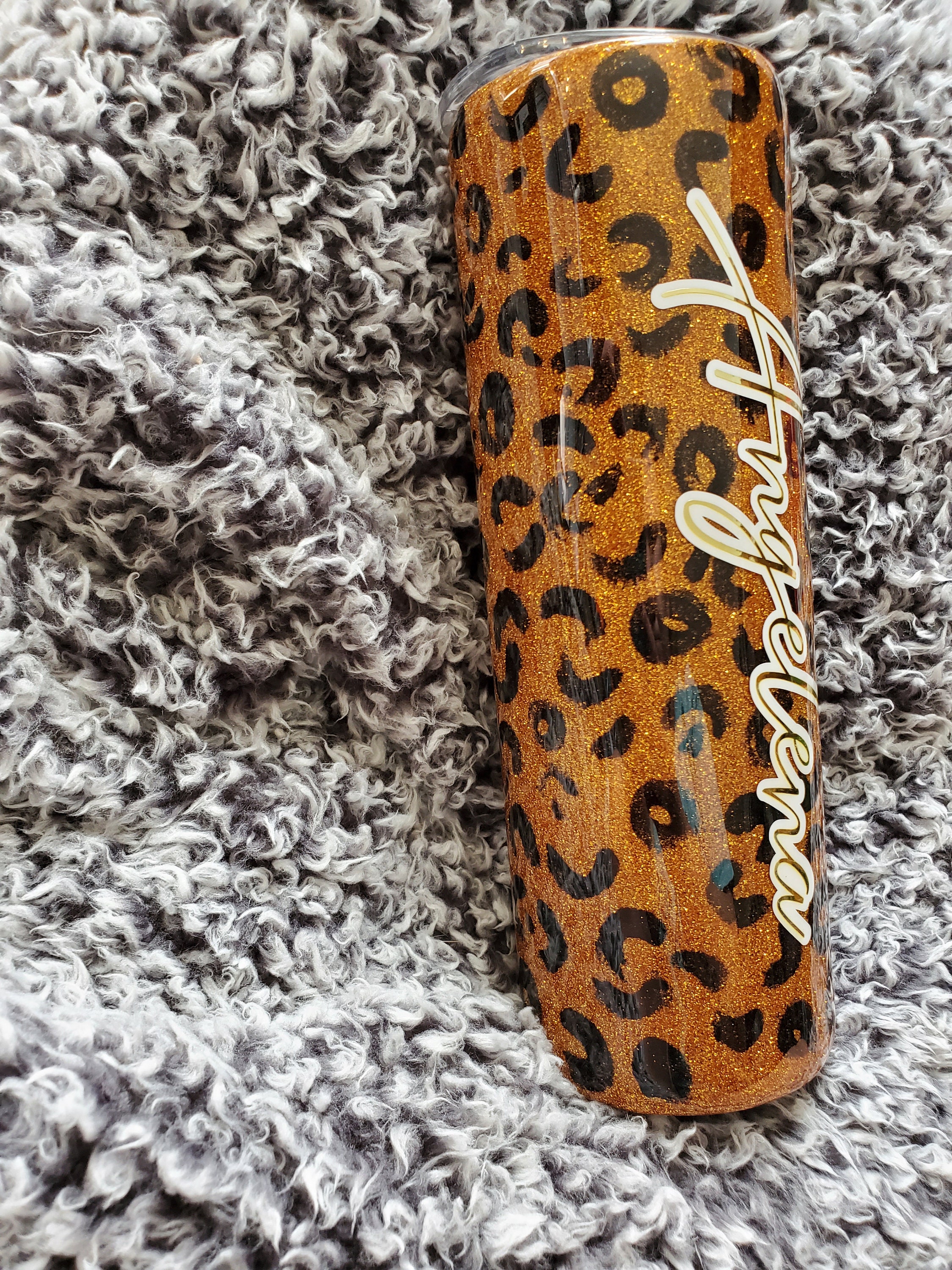 Hand painted leopard print 30oz tumbler Etsy