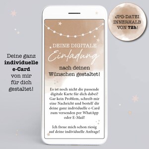 Digitale uitnodiging/e-card “Wuschkarte” om te versturen via WhatApp of e-mail