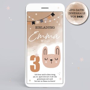 Invitación/e-card digital cumpleaños infantil "Osito" para enviar por WhatApp o email