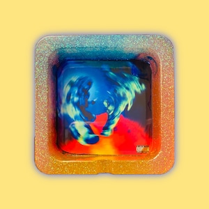 pluto x baby pluto ashtray! | resin ashtray | pot leaf glitter | album cover | music cover | tye dye | lil uzi vert | future