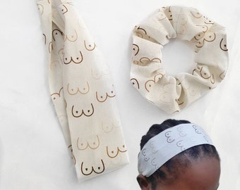 Boob Headband. Women Boobies Headbands. Positive Body Image. Women Booby Breast Bandana. Boob Mother's day gift